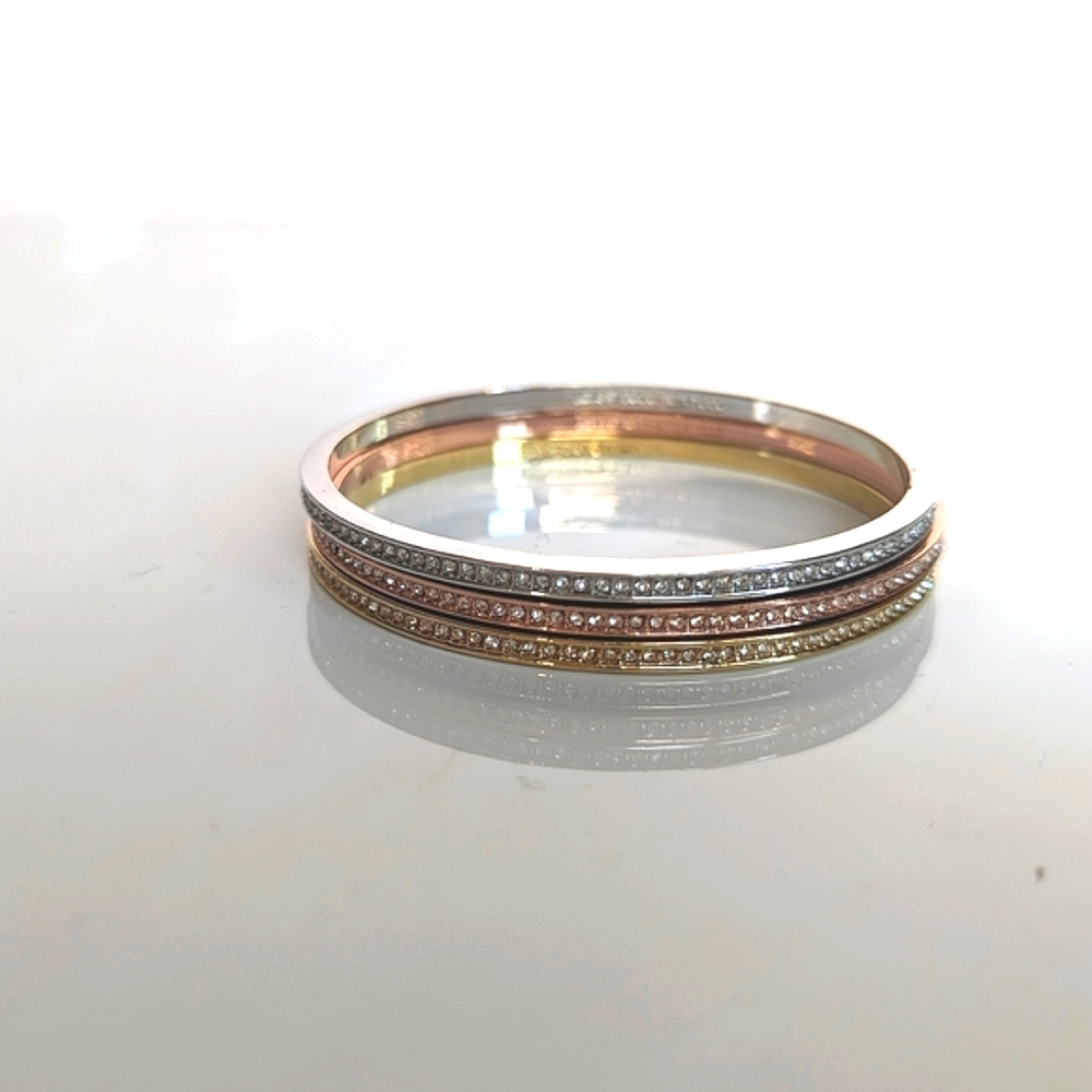 Kate Spade Pavé Mixed Metal Bangles (set/3)